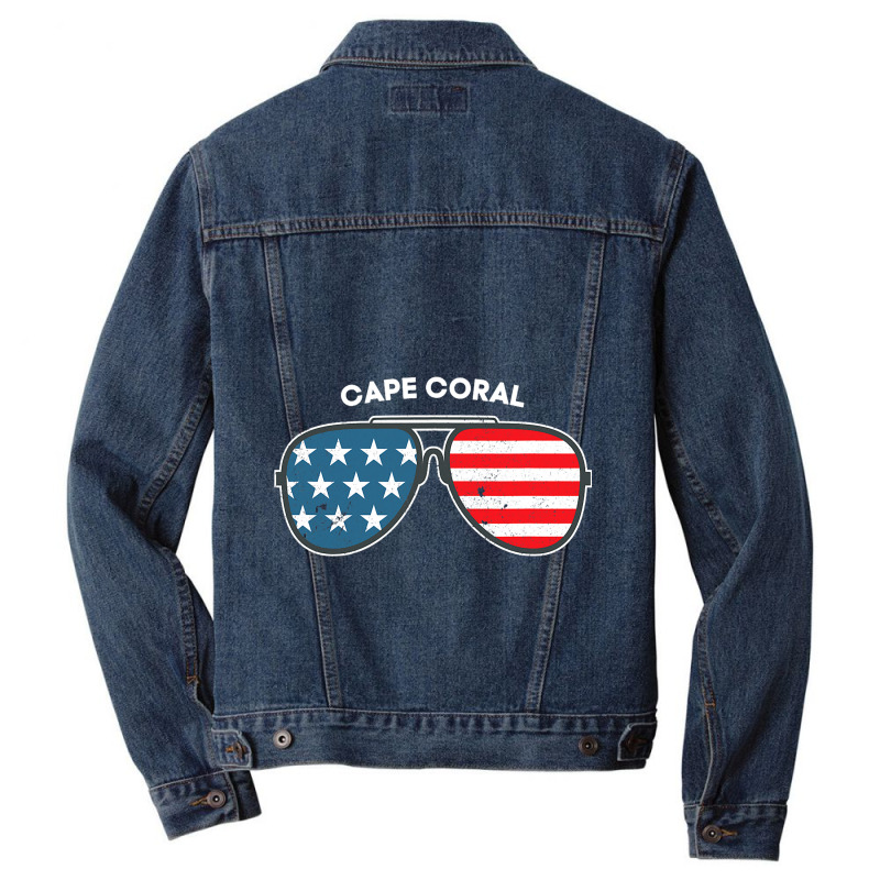 Cape Coral Florida Fl Us Cities America 4th Of Jul Men Denim Jacket | Artistshot