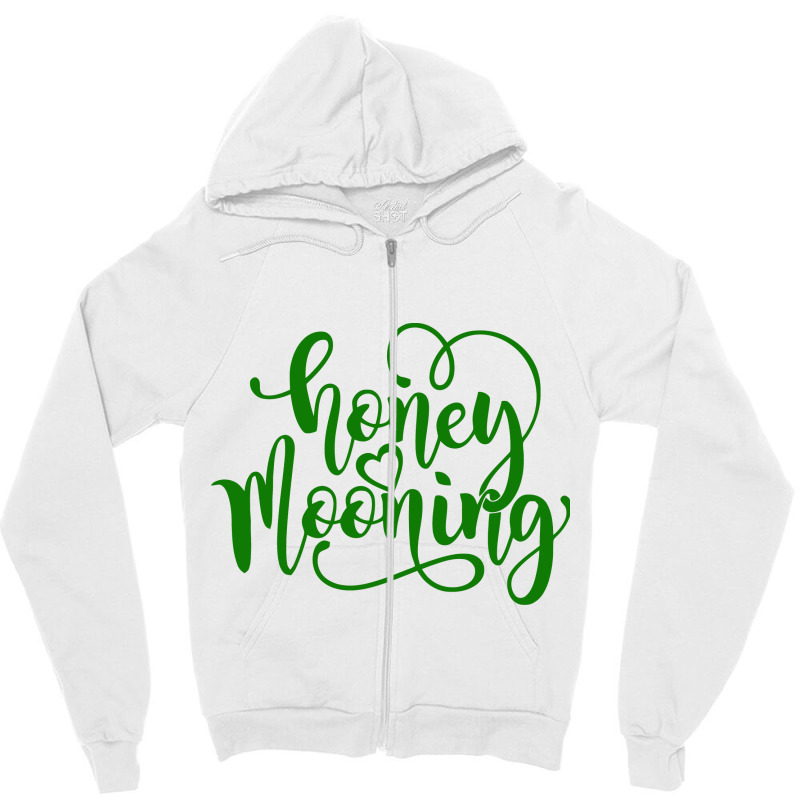 Honey Mooning Green Heart Zipper Hoodie | Artistshot