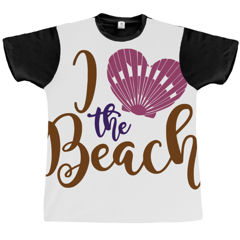 I Love The Beach Ocean School Graphic T-shirt | Artistshot