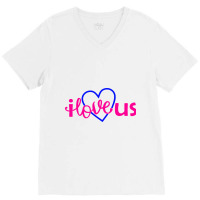 Funny I Love Us V-neck Tee | Artistshot