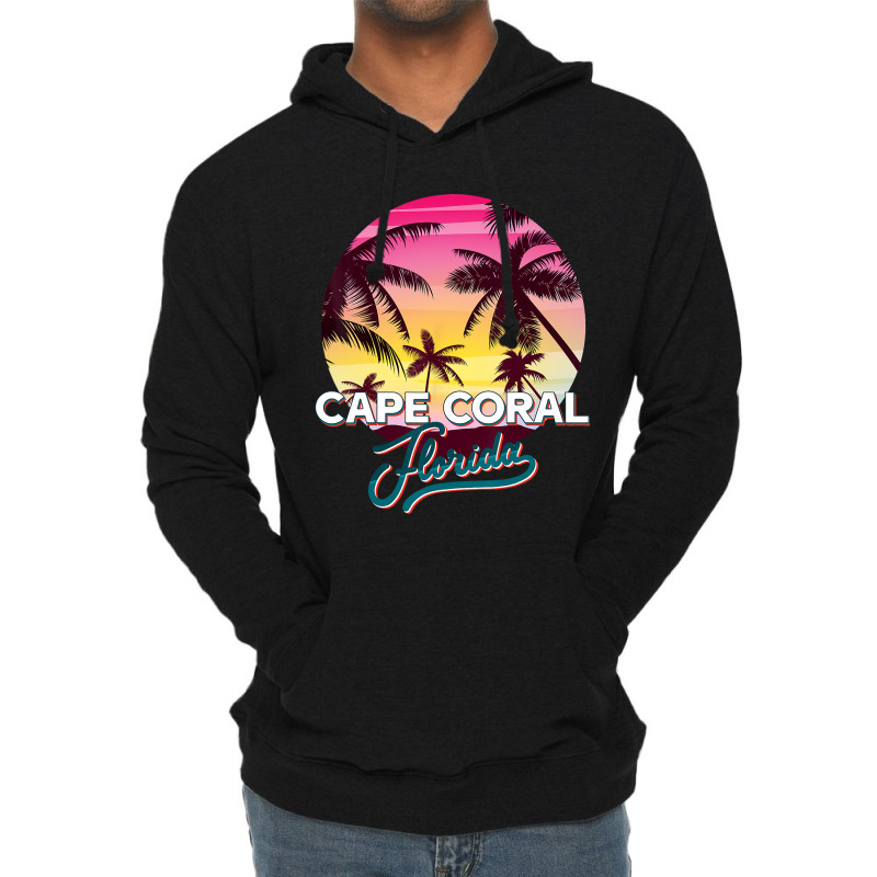 Cape Coral Florida Palm Tree Beach Summer Vacation Lightweight Hoodie | Artistshot