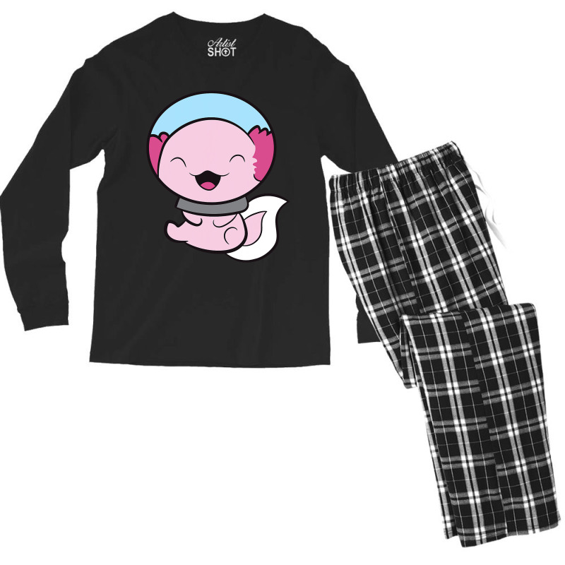 Cute Astronaut Axolotl Axolotl In Space Astronaut  Men's Long Sleeve Pajama Set | Artistshot