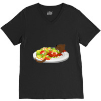 Cute Otter In A Shrimp Salad V-neck Tee | Artistshot