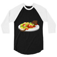 Cute Otter In A Shrimp Salad 3/4 Sleeve Shirt | Artistshot