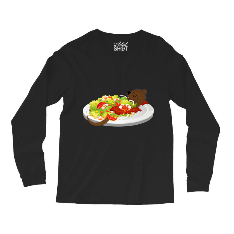 Cute Otter In A Shrimp Salad Long Sleeve Shirts | Artistshot