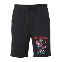 Caution Skunks In Area Fleece Short | Artistshot