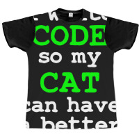 Code Coding Computer Science Cat Gift Graphic T-shirt | Artistshot