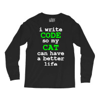 Code Coding Computer Science Cat Gift Long Sleeve Shirts | Artistshot