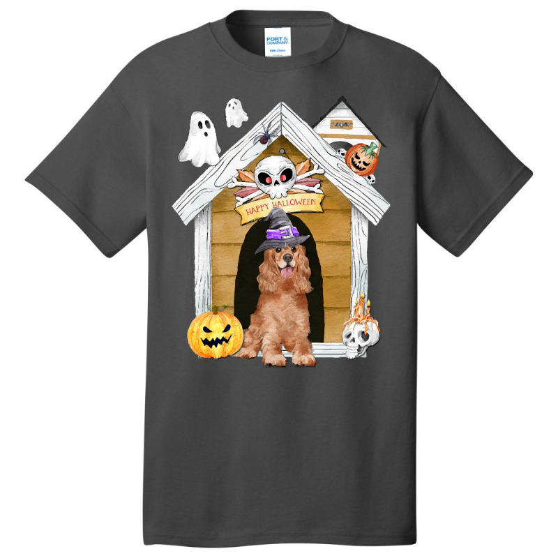 Funny Halloween Cocker Spaniel Dog T  Shirt Halloween Cocker Spaniel D Basic T-shirt by cauliflowermortgage | Artistshot