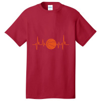 Bball Tshirt Heartbeat Basketball Tshirt Basic T-shirt | Artistshot