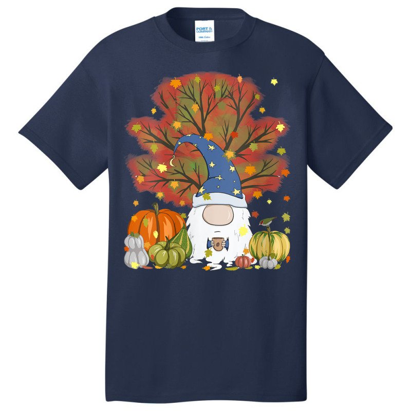 Womens Funny Fall Gnome Pumpkin & Coffee Lover Autumn Thanksgiving Basic T-shirt | Artistshot