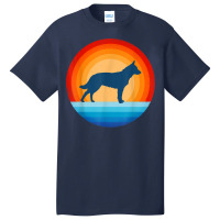 Blue Heeler Australian Cattle Dog Retro Vintage 70s Sunset T Shirt Basic T-shirt | Artistshot