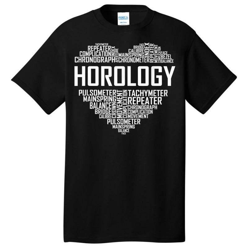 Horology Heart Horologist Watchmaker Expert Clock Maker T Shirt Basic T-shirt by smarrgialarc | Artistshot