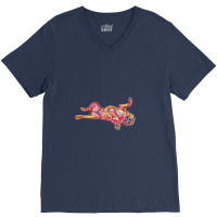 A Happy Bulldog Laying On His V-neck Tee | Artistshot