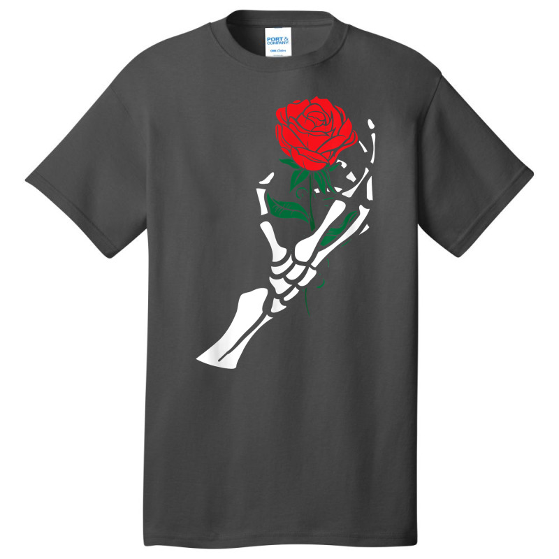 Skeleton Hand Red Rose Flower Aesthetic T Shirt Basic T-shirt | Artistshot