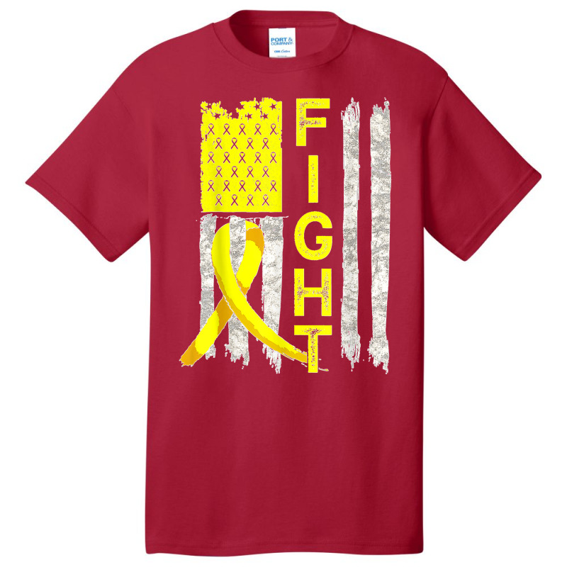 Fight Sarcoma Cancer Awareness American Flag Bone Cancer Basic T-shirt by WirtzRichard | Artistshot