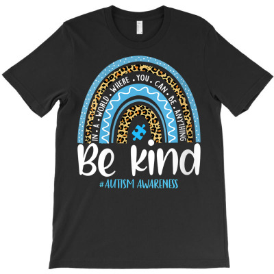 Womens Be Kind Autism Awareness Leopard Rainbow Choose Kindness V Neck T-shirt Designed By Suarez Greenantonia