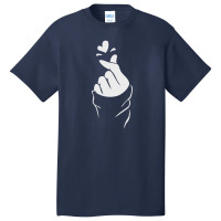 Korean Finger Heart   Love Basic T-shirt | Artistshot