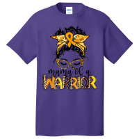 Childhood Cancer Awareness Mama Of A Warrior Gold Ribbon Basic T-shirt | Artistshot