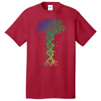 Dna Tree T  Shirt D N A Tree Of Life Genetics Colorful Biology Science Basic T-shirt | Artistshot