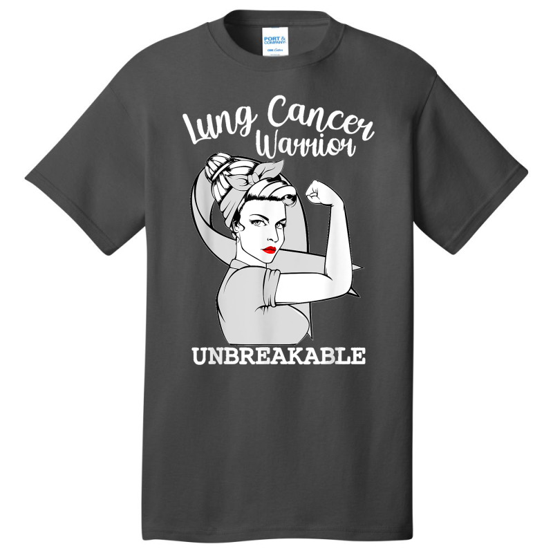 Lung Cancer Warrior Unbreakable Strong Women Awareness Basic T-shirt | Artistshot