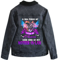 Big Piece Of My Heart Lives In Heaven She Is Mothe Unisex Sherpa-lined Denim Jacket | Artistshot