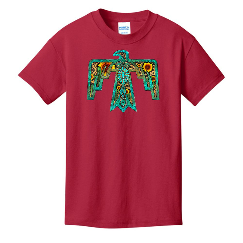 Western Sunflower Turquoise Native American Thunderbird Girl T Shirt Basic Youth T-shirt | Artistshot