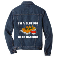 Crab Rangoon Asian Chinese Food Lover Sayings Food Men Denim Jacket | Artistshot