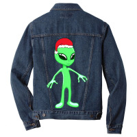 Christmas Funny Alien Santa Hat Xmas Pajama For Bo Men Denim Jacket | Artistshot