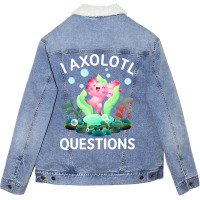 Cute Axolotl Lover Mexican Salamander I Axolotl Qu Unisex Sherpa-lined Denim Jacket | Artistshot