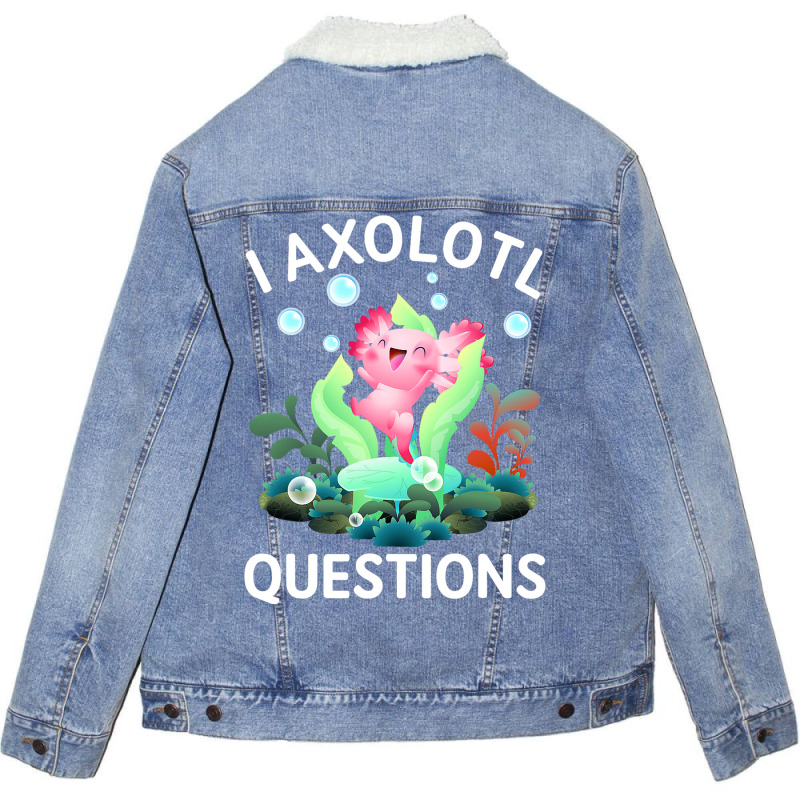 Cute Axolotl Lover Mexican Salamander I Axolotl Qu Unisex Sherpa-lined Denim Jacket | Artistshot