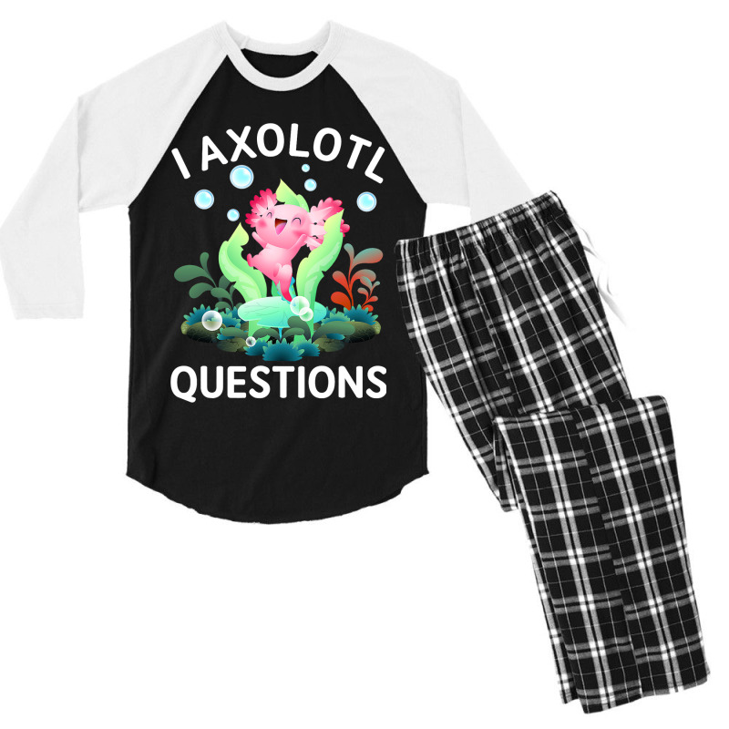 Cute Axolotl Lover Mexican Salamander I Axolotl Qu Men's 3/4 Sleeve Pajama Set | Artistshot