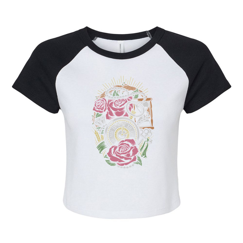 Precious Time Illustration Raglan Crop Top by ClaytonPaulToquero | Artistshot