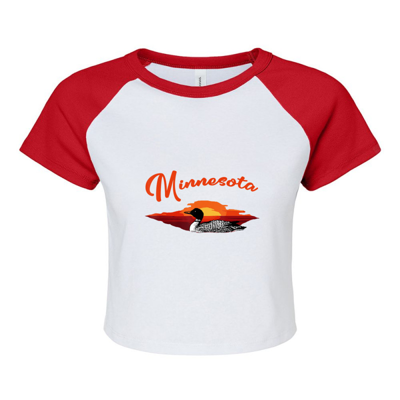 Hot Trend Love Minnesota Loon Sunset On Lake Raglan Crop Top | Artistshot