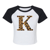 Leopard Print Letter K Raglan Crop Top | Artistshot