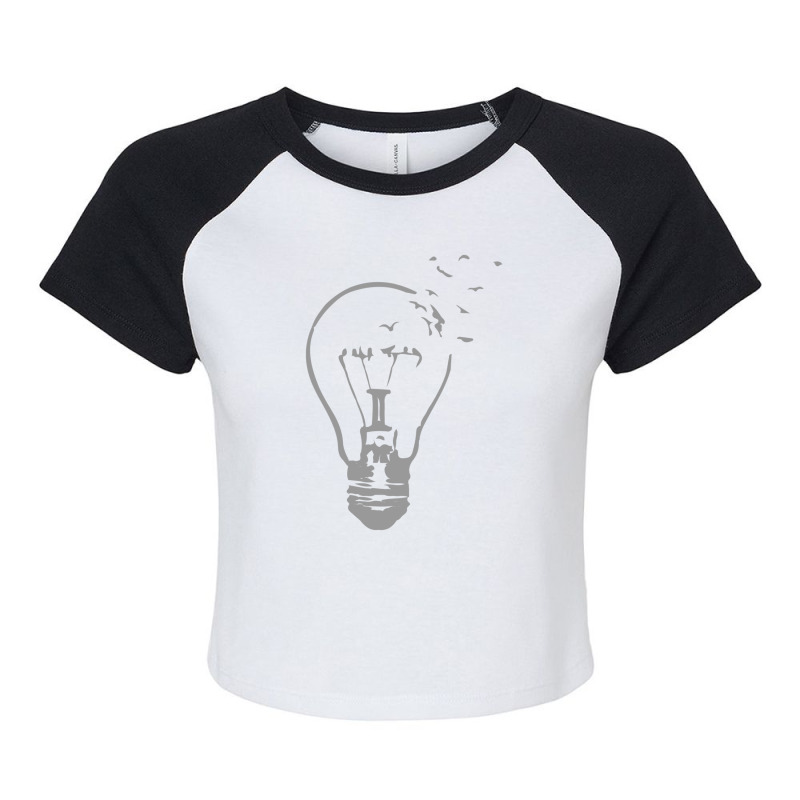 Broken Light And Birds Raglan Crop Top | Artistshot