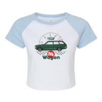 Wagon Dark Green Raglan Crop Top | Artistshot