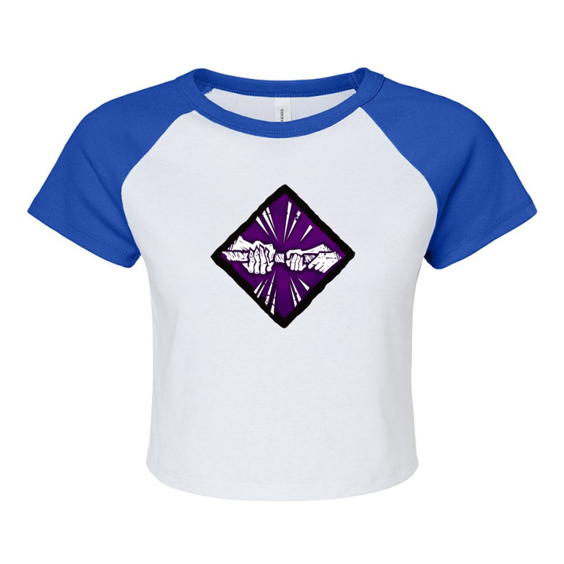 Power Struggle Hq Diamond Perk Inspired Splash Art Raglan Crop Top | Artistshot