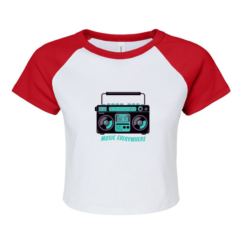 Music Everywhere 1 Raglan Crop Top by CharlesZacharias | Artistshot