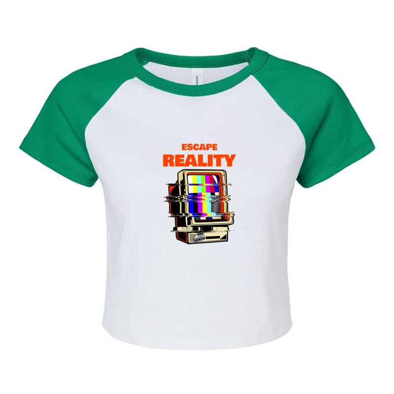 Escape Reality Funny Vintage Novelty Raglan Crop Top by SherryMorehart | Artistshot