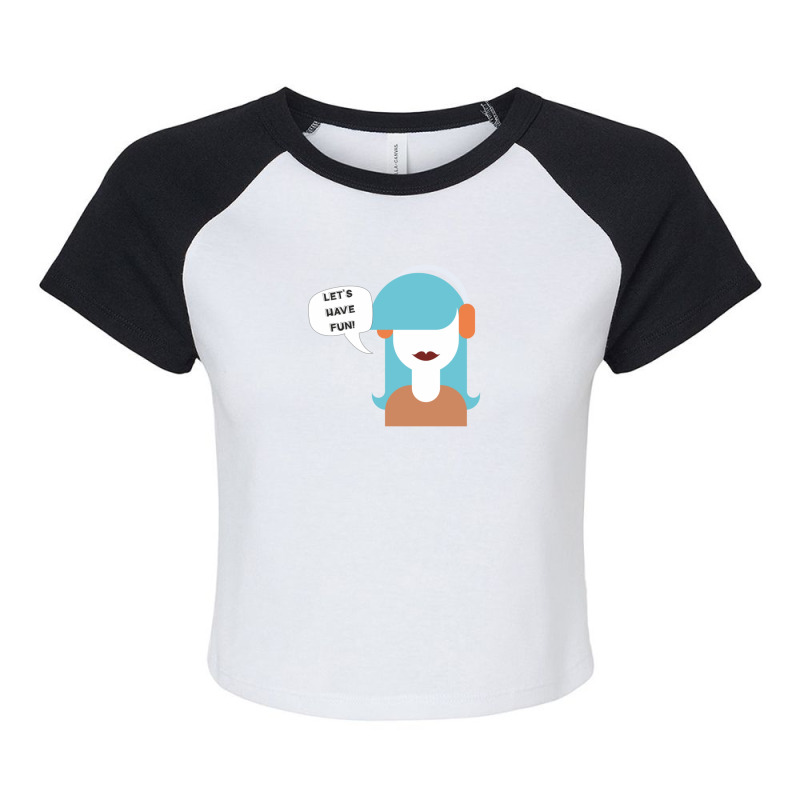 Pop Art Girl With Headphones Drawing Raglan Crop Top by EliGWhiteIii | Artistshot