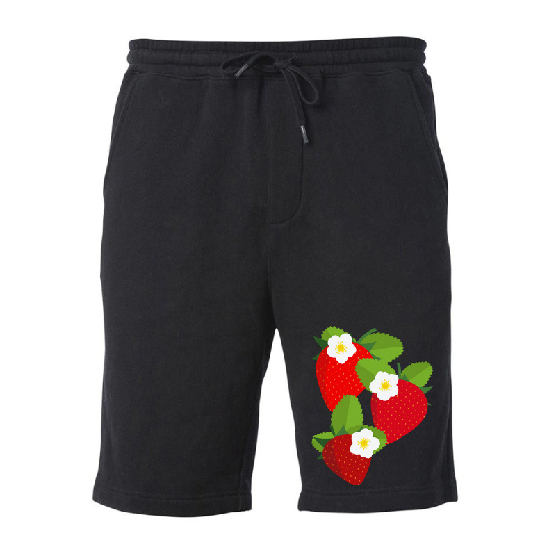 Strawberry T  Shirt Strawberries And Blossoms T  Shirt Fleece Short | Artistshot