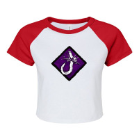 Sabateur Hq Diamond Perk Inspired Splash Art Raglan Crop Top | Artistshot