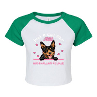 Just A Girl Who Loves Australian Kelpie 262 Raglan Crop Top | Artistshot