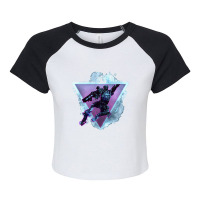 Pathfinder Apex Futuristic 80s Video Game Raglan Crop Top | Artistshot