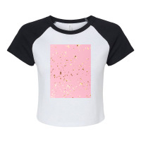 Pink In Sparkles Poster Girl Raglan Crop Top | Artistshot