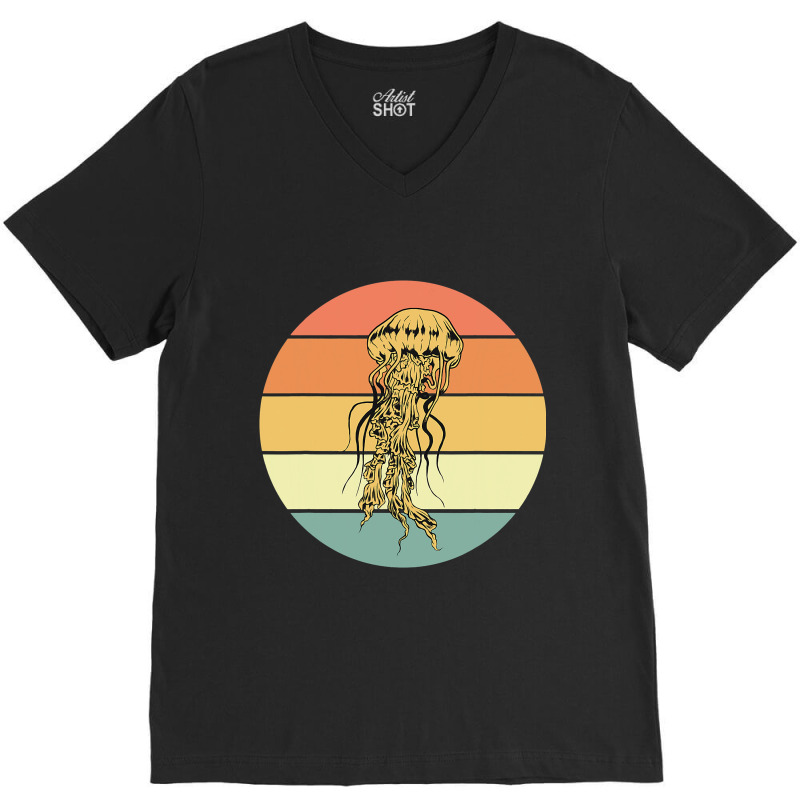 Beautiful Jellyfish Retro Outfit Sea Animal Lover V-neck Tee | Artistshot