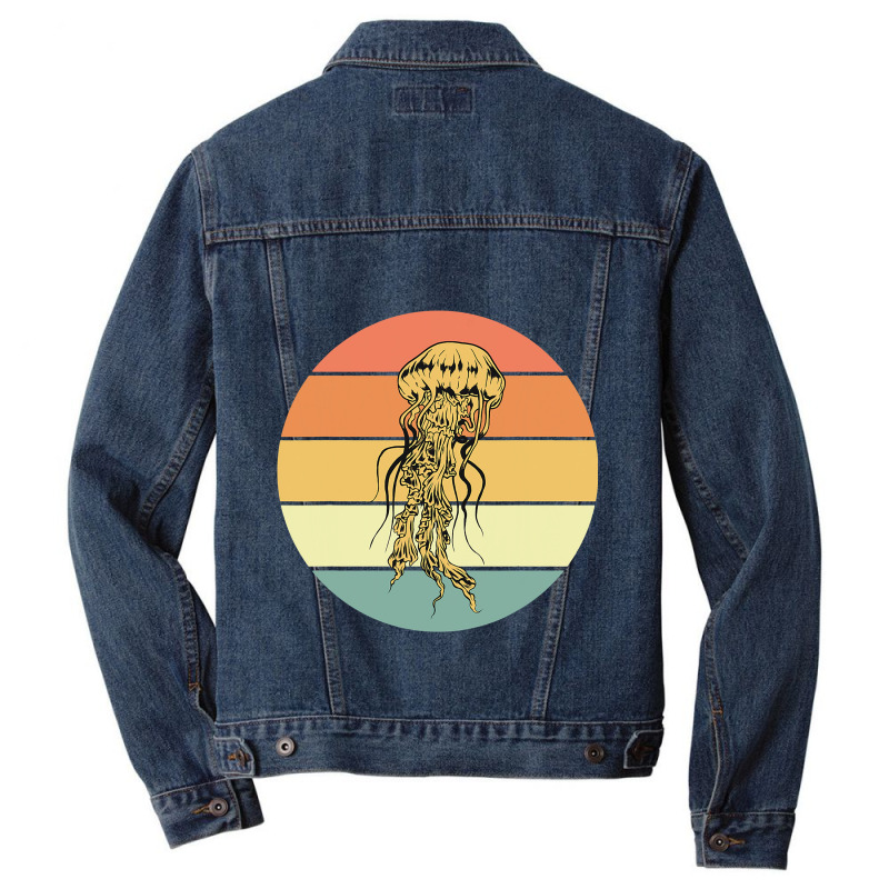 Beautiful Jellyfish Retro Outfit Sea Animal Lover Men Denim Jacket | Artistshot