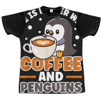 Coffee And Penguin Cute Sea Bird King Emperor Peng Graphic T-shirt | Artistshot