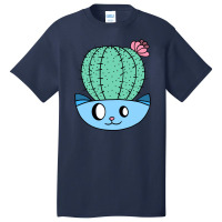 Cute And Funny Cactus Cat Basic T-shirt | Artistshot